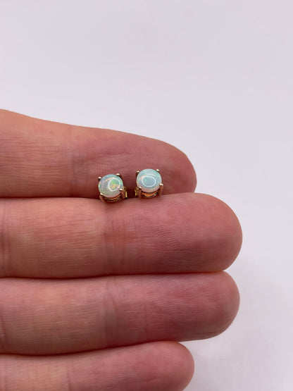 9ct gold opal earrings