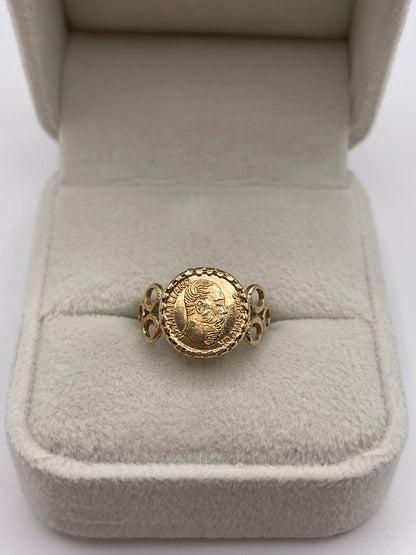 9ct gold coin ring