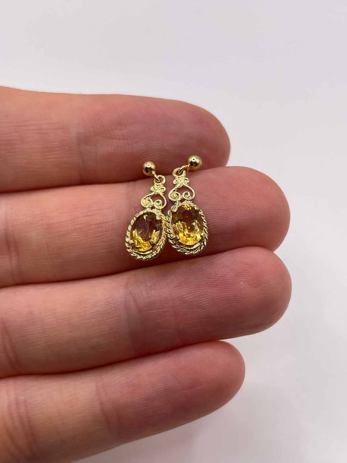 9ct gold citrine earrings