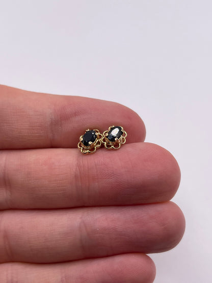 9ct gold sapphire earrings