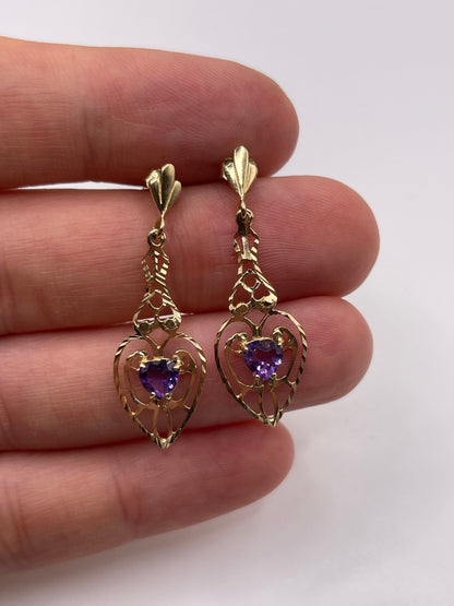 9ct gold amethyst earrings