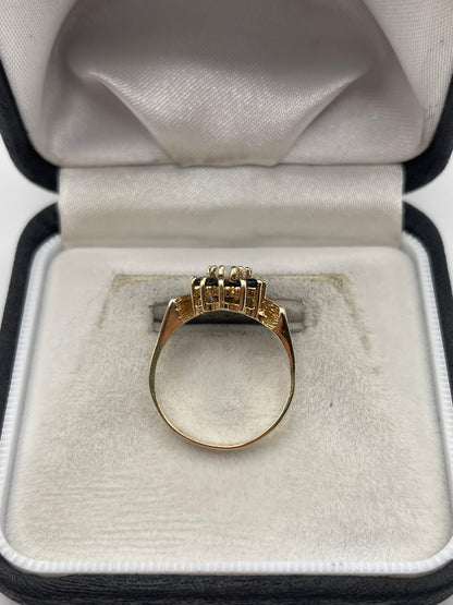9ct gold opal and sapphire ring