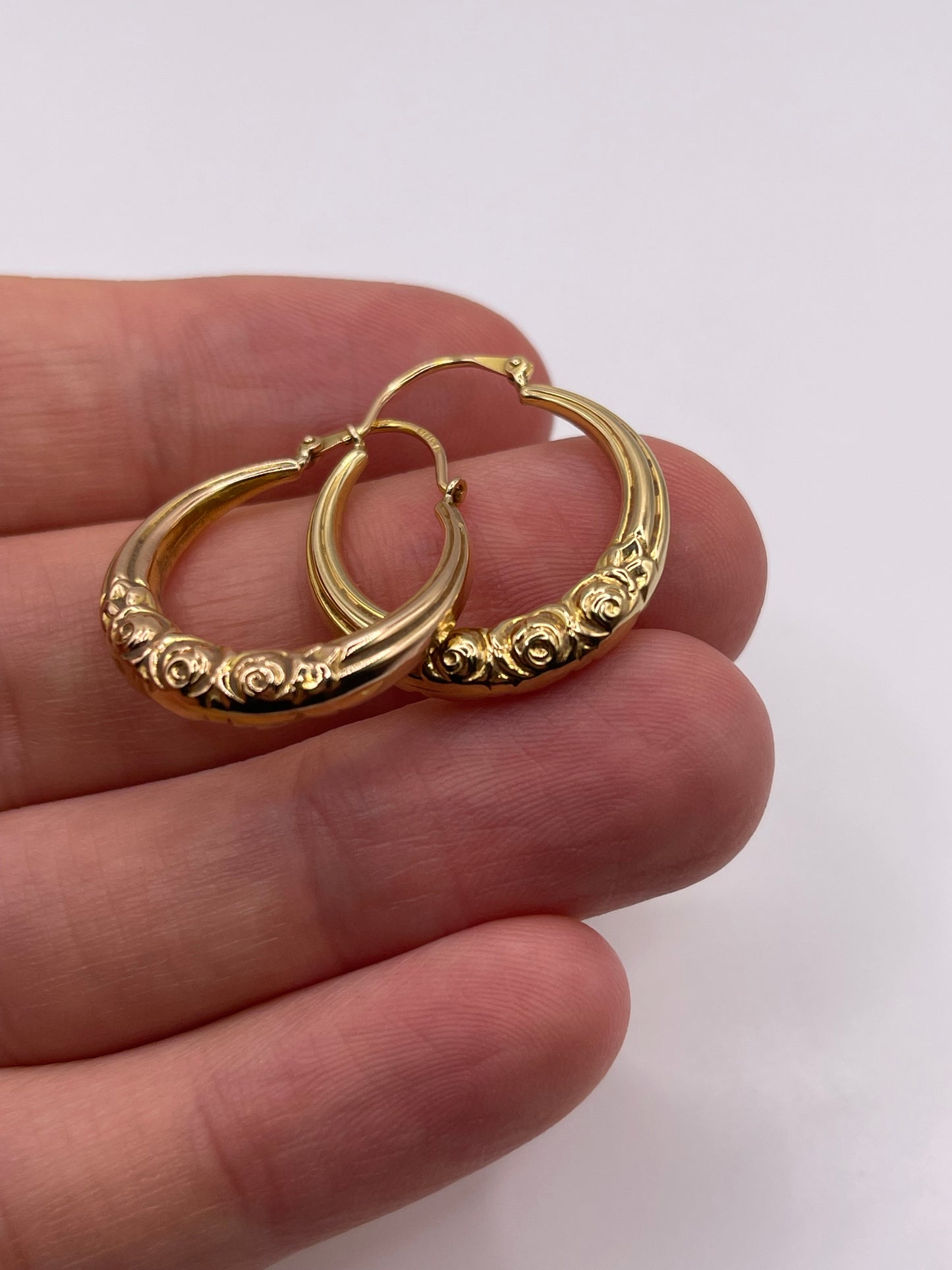9ct gold creole earrings