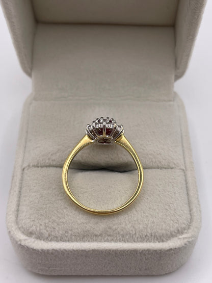 18ct gold ruby and diamond ring