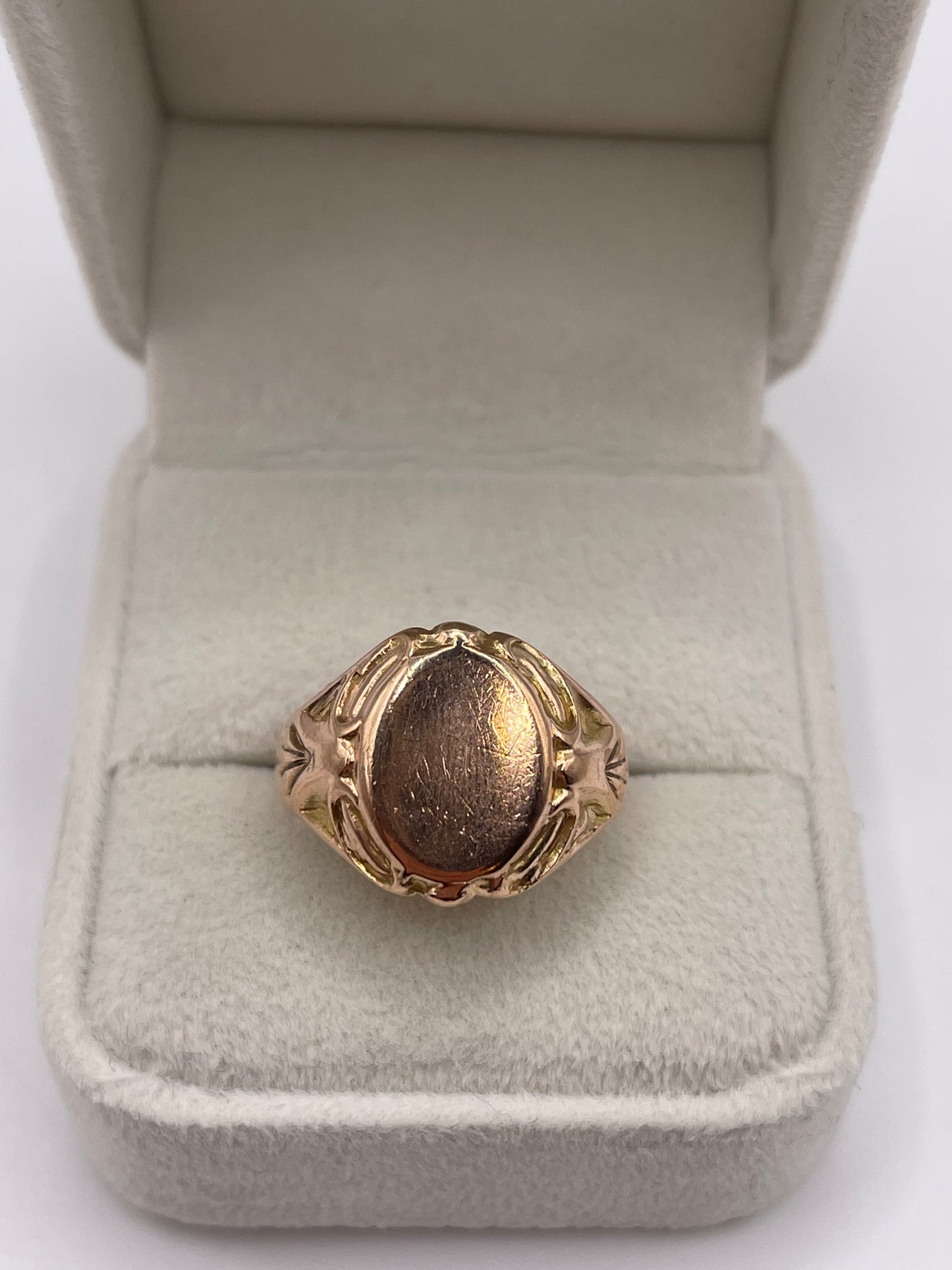 9ct rose gold signet ring