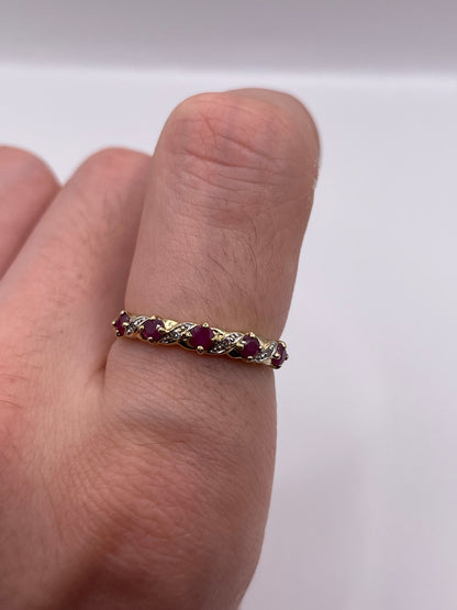 9ct gold ruby and diamond ring