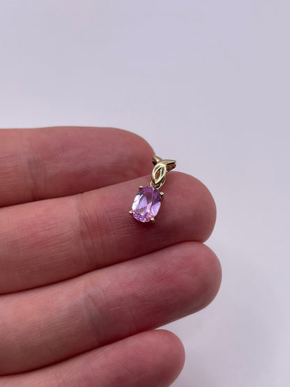 9ct gold pink topaz pendant