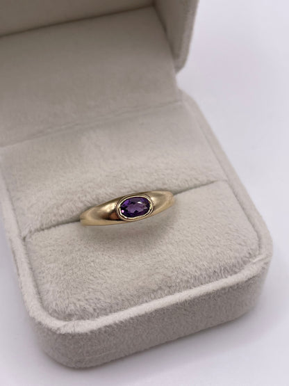 9ct gold amethyst ring