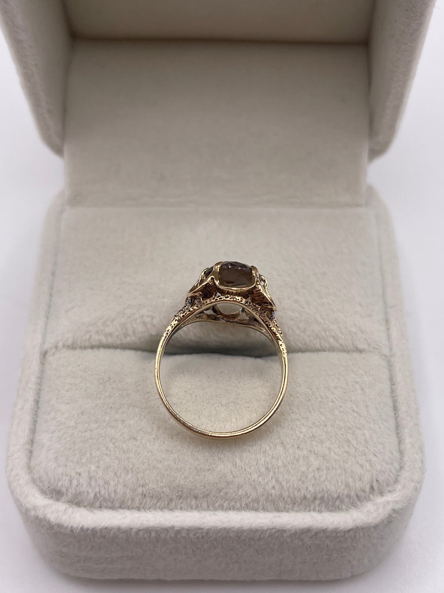 9ct gold Smokey quartz ring