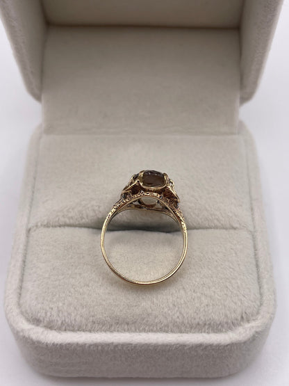 9ct gold Smokey quartz ring