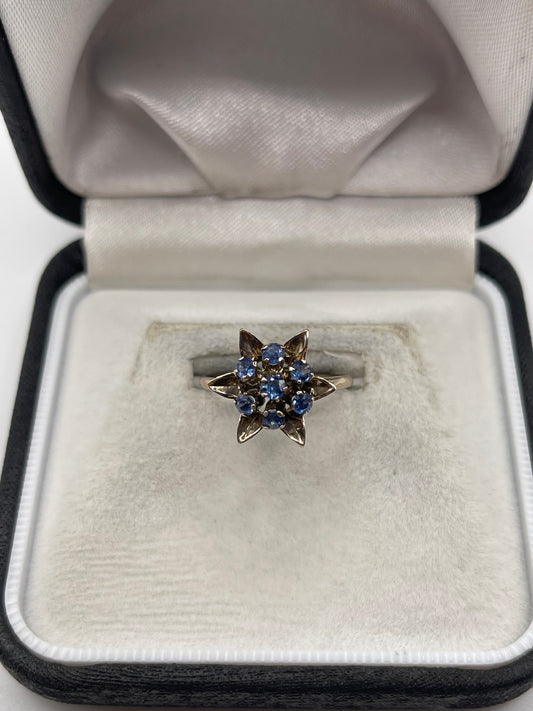 14ct gold sapphire cluster ring