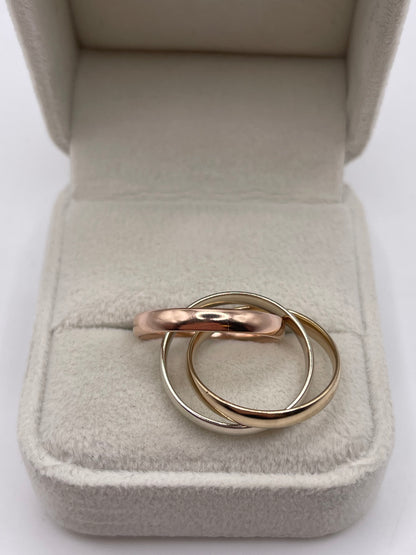 9ct tri gold ring