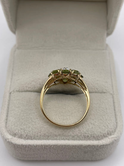9ct gold quartz and diamond ring