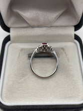 Load image into Gallery viewer, 9ct white gold ruby and diamond ring
