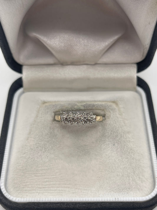 9ct gold diamond cluster ring