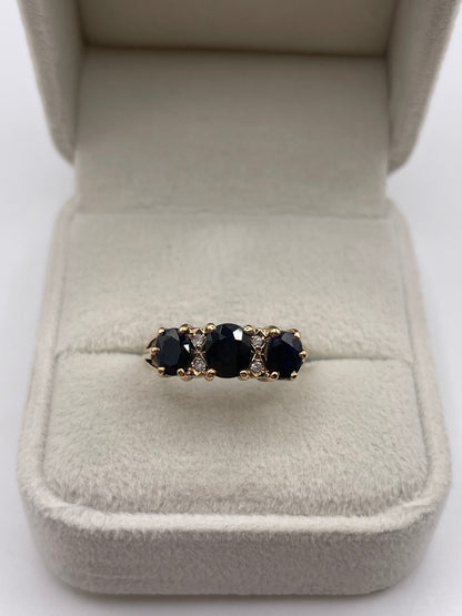 9ct gold sapphire and diamond ring