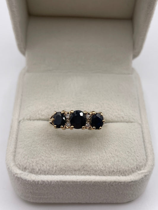 9ct gold sapphire and diamond ring