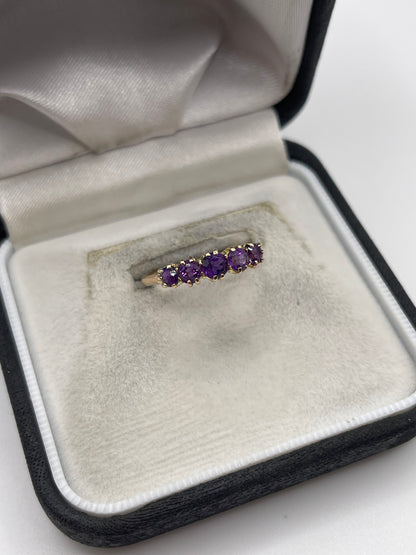9ct rose gold amethyst ring