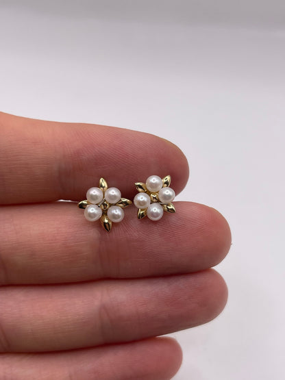 9ct gold pearl earrings