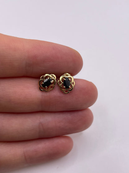 9ct gold sapphire earrings
