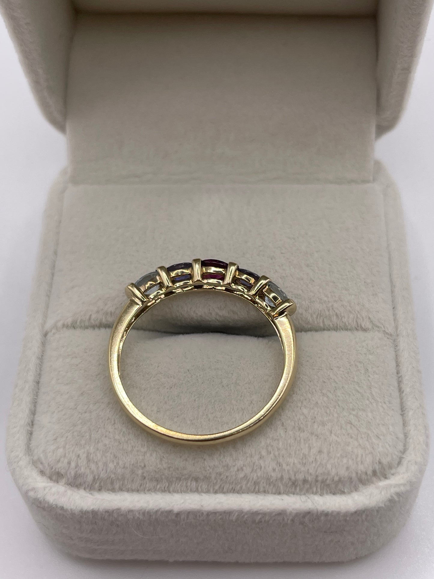 9ct gold multi gemstone ring