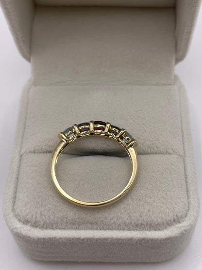 9ct gold multi gemstone ring