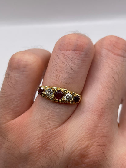 18ct gold ruby and diamond ring