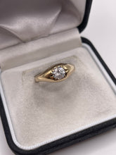 Load image into Gallery viewer, 9ct gold cz gypsy ring
