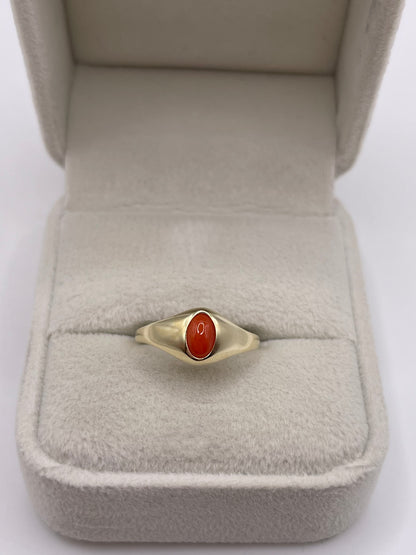 9ct gold coral ring