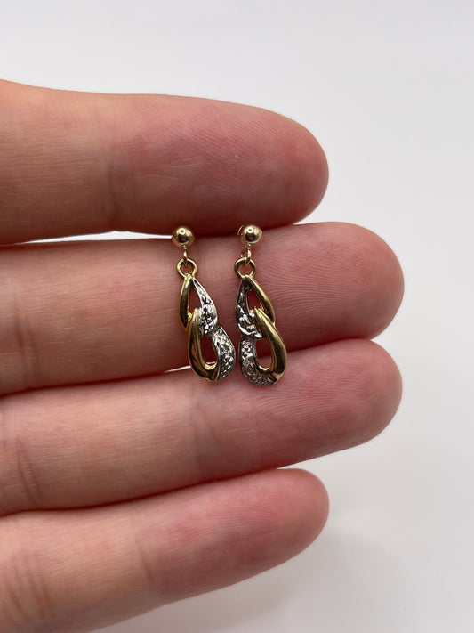9ct gold diamond earrings