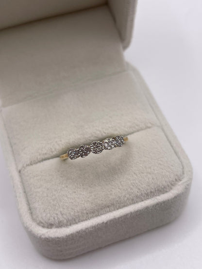 9ct gold diamond cluster ring