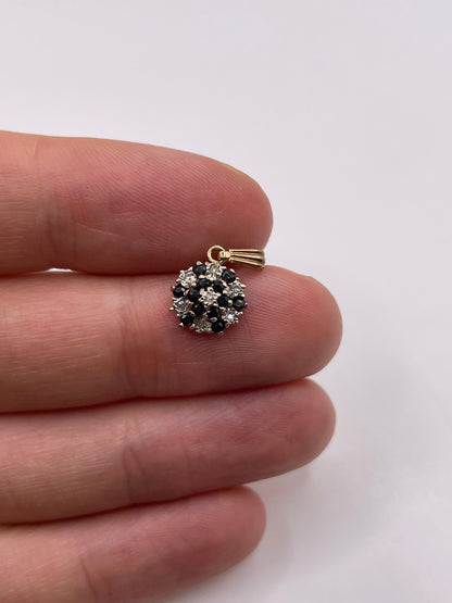 9ct gold sapphire and diamond pendant