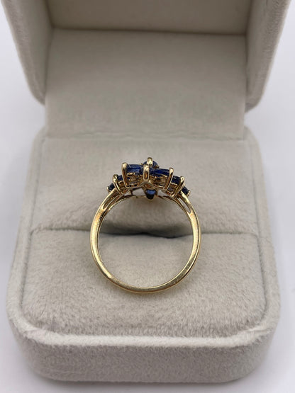 9ct gold kyanite cluster ring