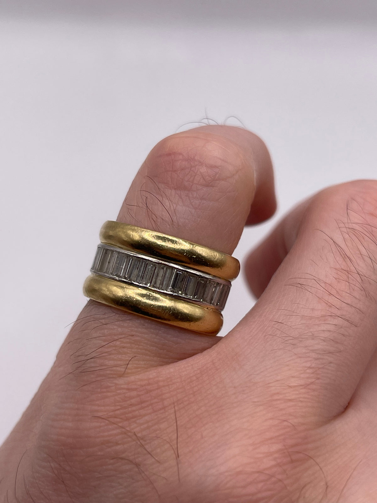 Heavy 18ct gold diamond eternity ring