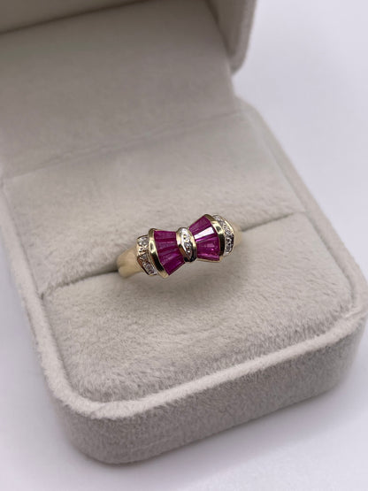 9ct gold ruby and diamond ring