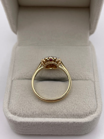 14ct gold ruby and diamond ring