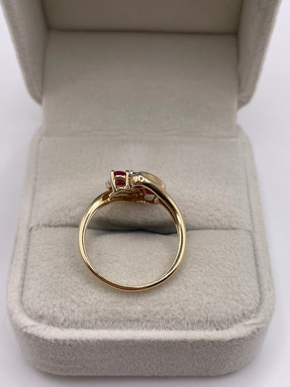 9ct gold ruby and diamond ring