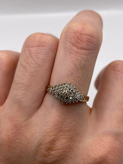9ct gold diamond cluster ring