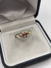 Load image into Gallery viewer, 9ct gold ruby and diamond ring
