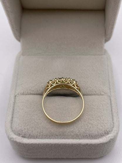9ct gold peridot and diamond ring