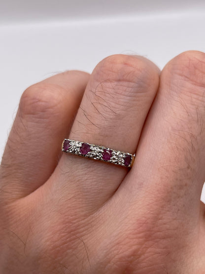 9ct gold ruby and diamond ring