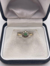 Load image into Gallery viewer, 9ct gold emerald and diamond ring
