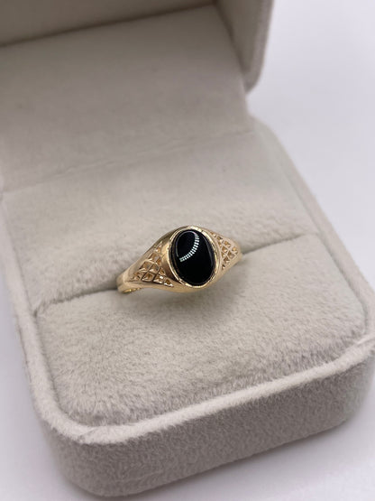 9ct gold onyx signet ring