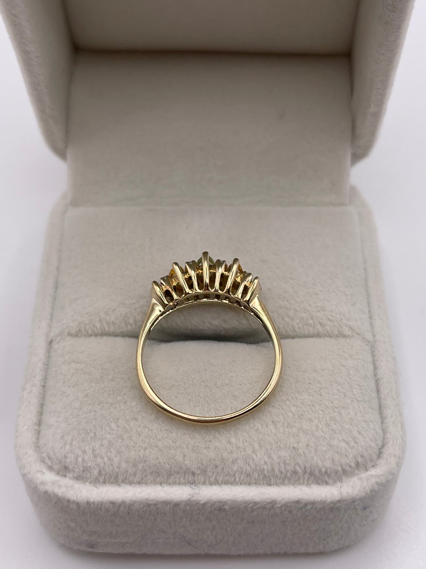 9ct gold multi gemstone and diamond ring