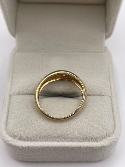 9ct gold diamond gypsy ring