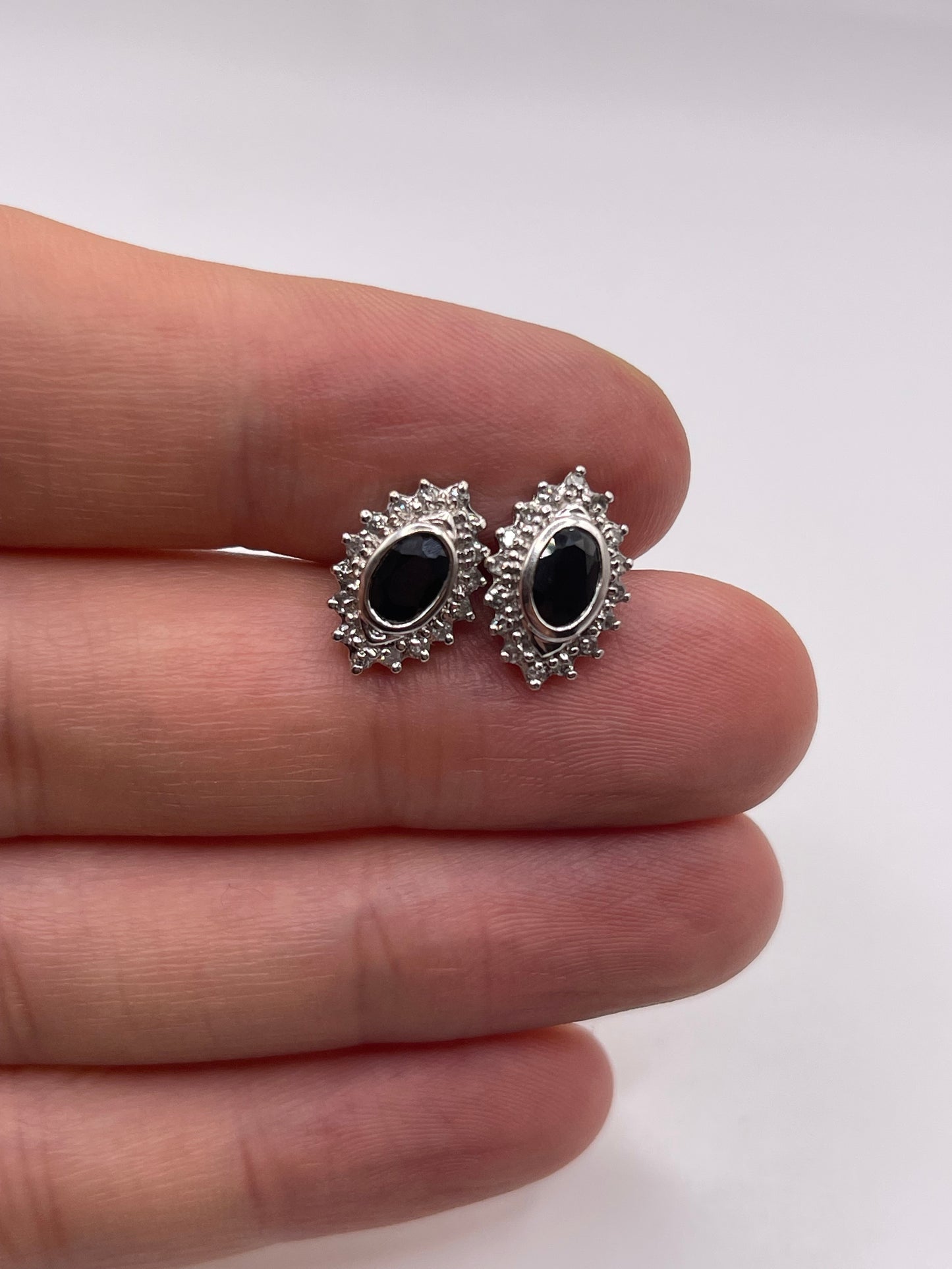 9ct gold sapphire and diamond earrings