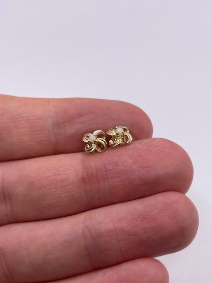 9ct gold opal earrings
