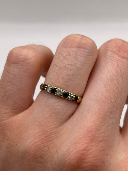 9ct gold sapphire and diamond ring