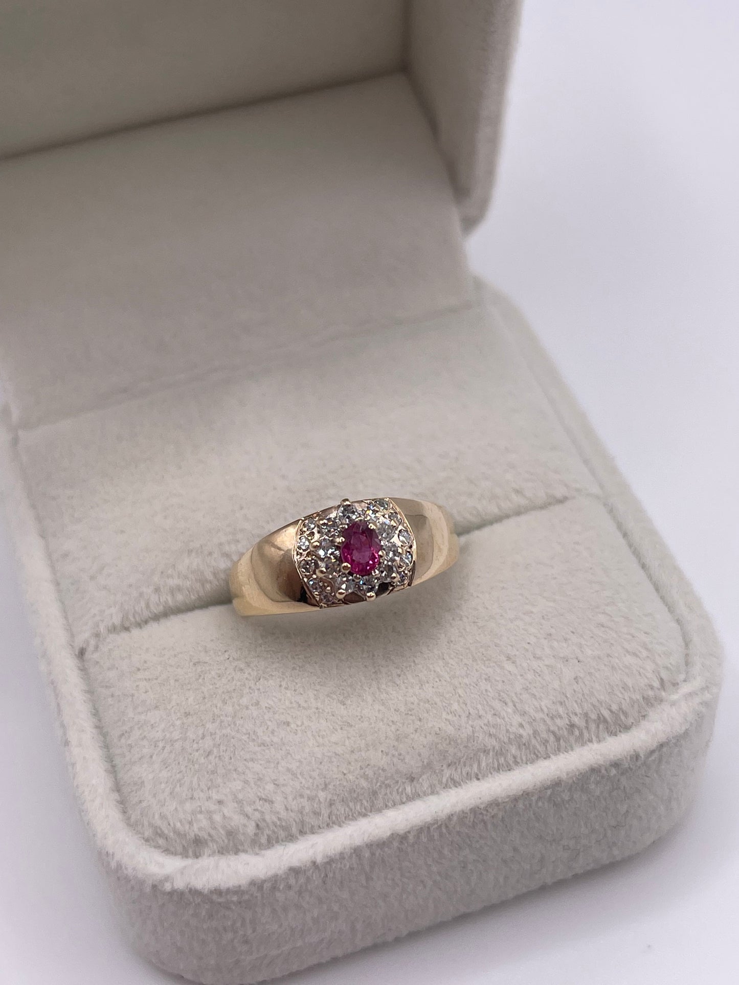 9ct gold ruby and diamond ring