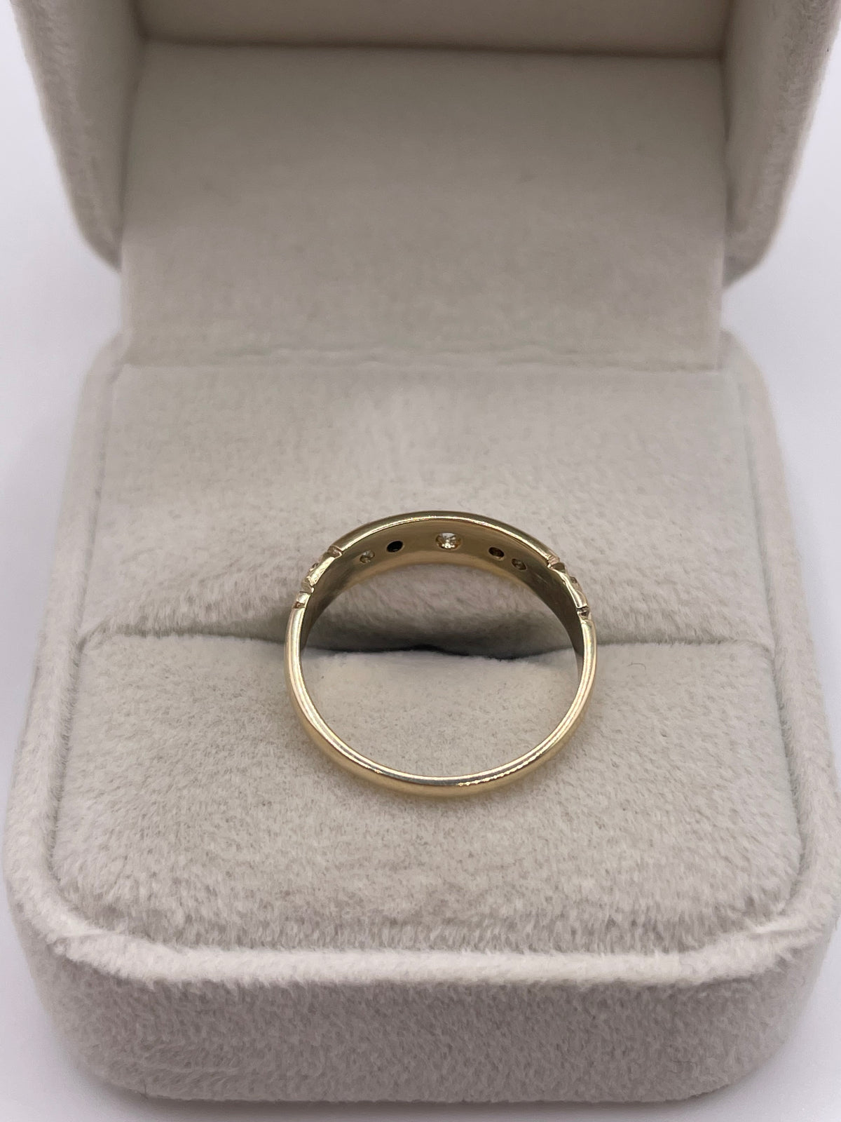 9ct gold topaz and pearl gypsy ring